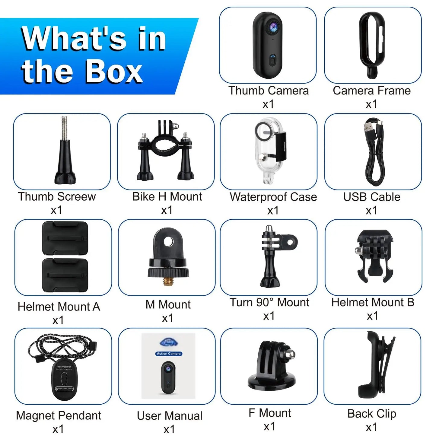 Carvallo Mini 4K Action- & Bodycam | Ultralätt (35,7 g) | Magnetisk, Vattentät & Återuppladdningsbar | För cykel, motorcykel, hjälm & utomhus