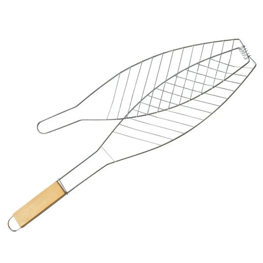 Carvallo FlexGrill Grillkorg för fisk & grönsaker | Fällbar med trähandtag | Non-stick & Rostfri | Ideal för BBQ, camping & picknick