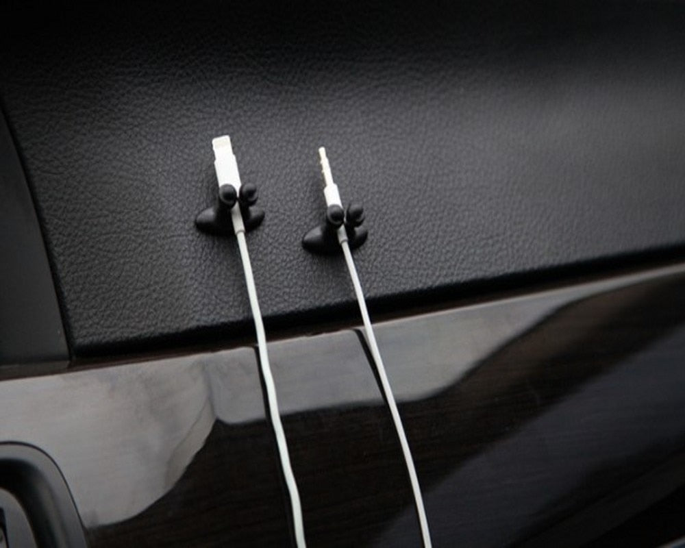 Carvallo ClipoFix Kabelklipp | 5-pack | Självhäftande med 3M-tejp | För bil, skrivbord & hem | Miljövänlig PVC