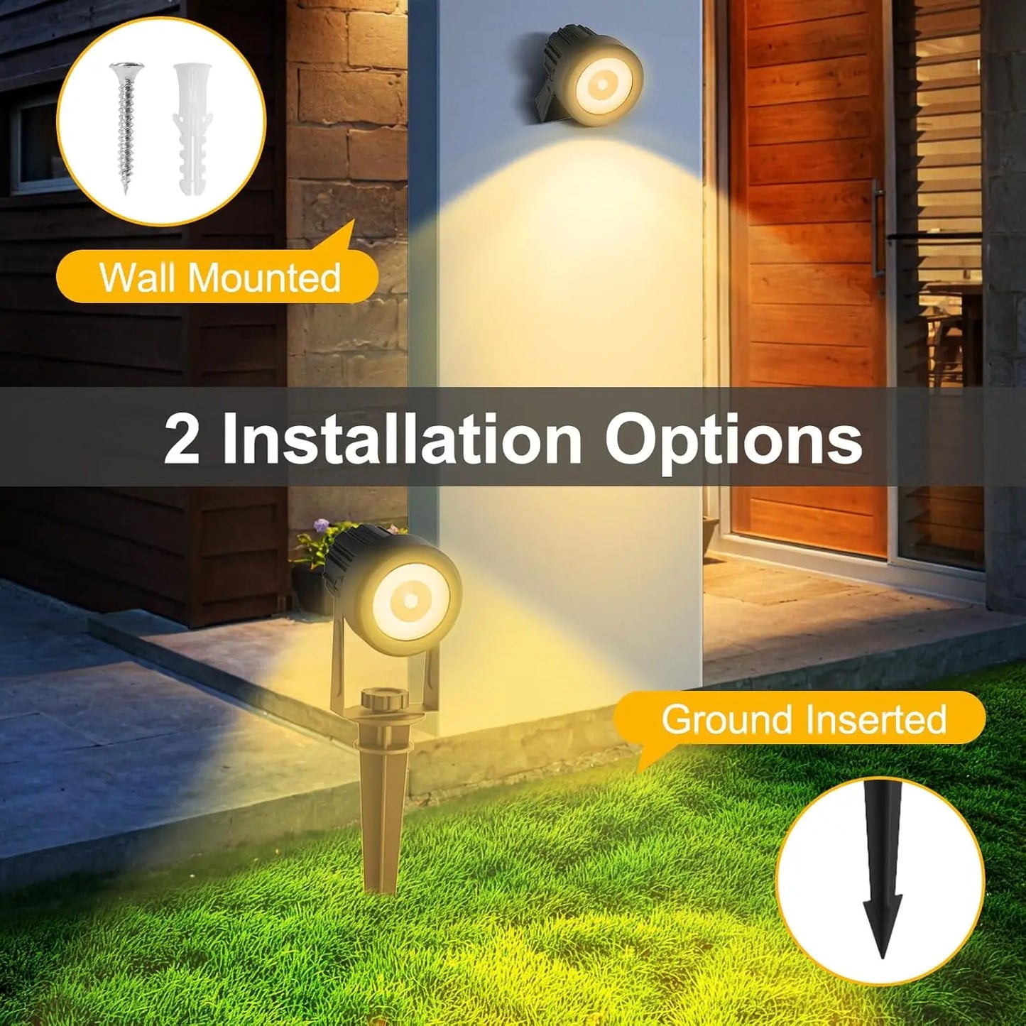 Carvallo Trädgårdsstrålkastare LumiGlow DuoColor | 3000K/6000K Varm- & Kallvit | IP65 Vattentålig | Automatisk Skymningssensor