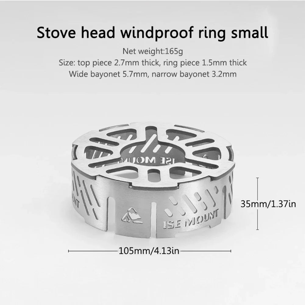 Carvallo VindskyddsrIng för Campingkök | Rostfritt stål | Värmebeständig & Stabil | För 3- & 4-punktsbrännare