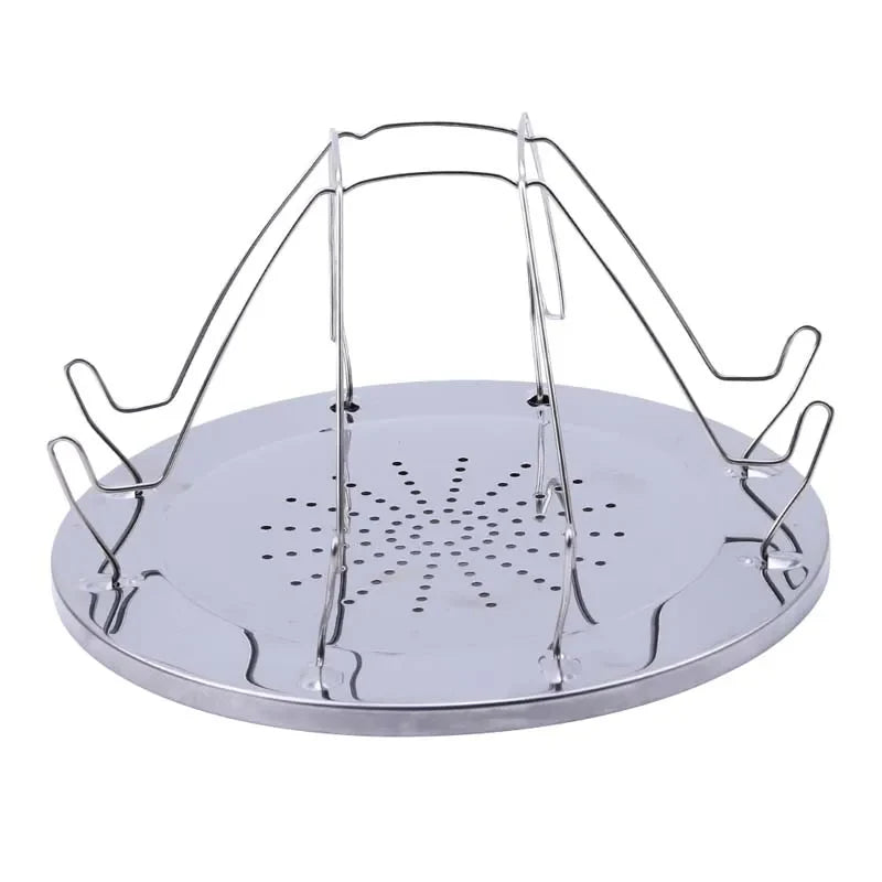 Carvallo rostfritt stående stöd för campingkök | Ø 22 cm | Stabilt & värmebeständigt | För utomhus & grill
