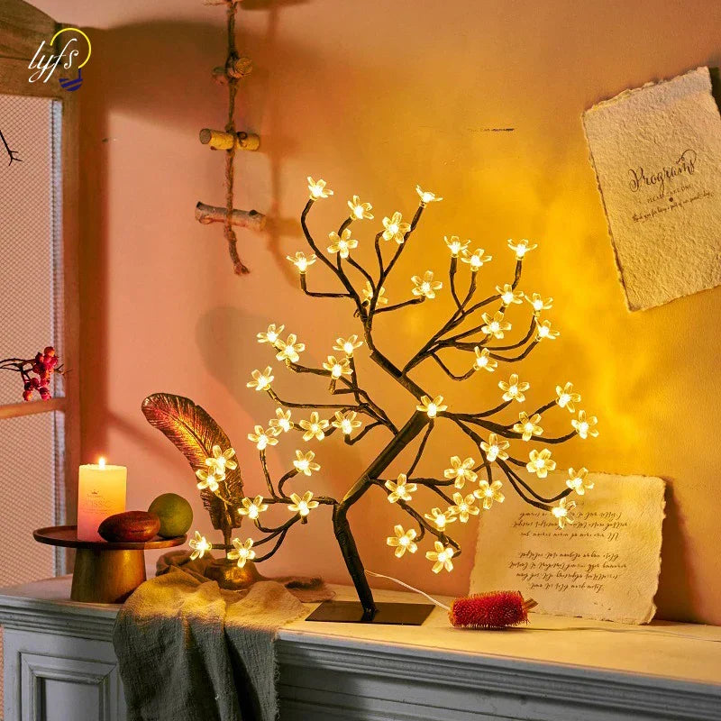 GlowBlossom - LED Kirsblomma Trädlampa – Stämningsfull Belysning för Vardagsrum och Sovrum