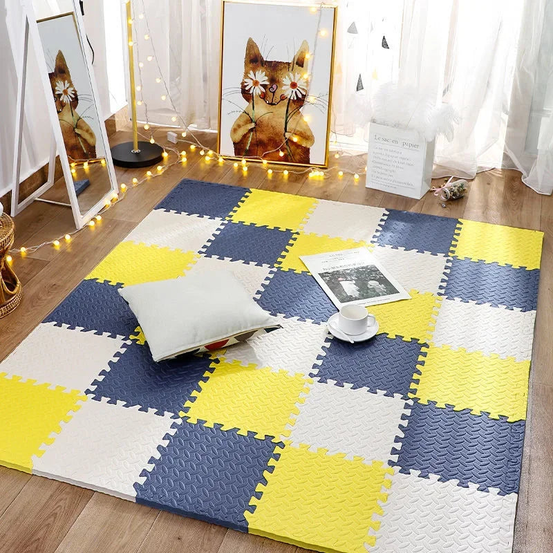 PlayMats – Färgglad skum babylekmatta pussel med låsbart design för barn