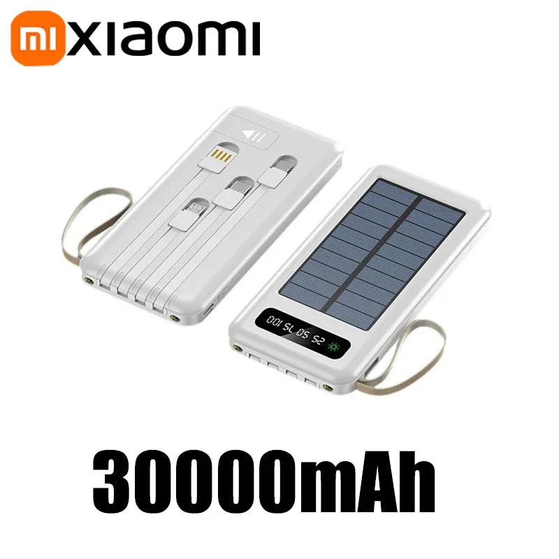 Carvallo SolarCore 50K Solkraftbank 50.000 mAh | Med campingljus, 4 laddkabel och Dual USB | Snabbladdningsfunktion & utomhuskompatibel