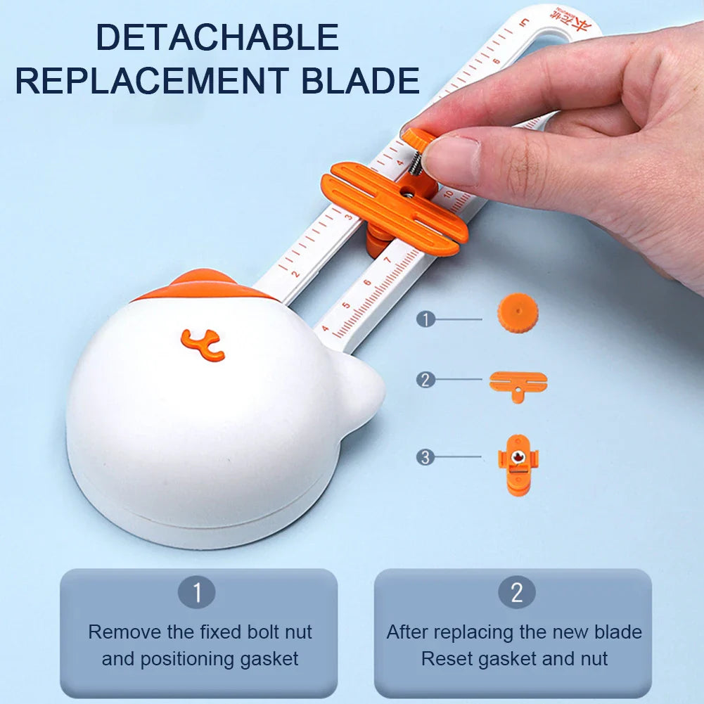 Carvallo CircleCat Circle-Cutting Tool Cat | 360° Rotating Circular Cutter | For Paper & Photos | 10–32 cm Diameter