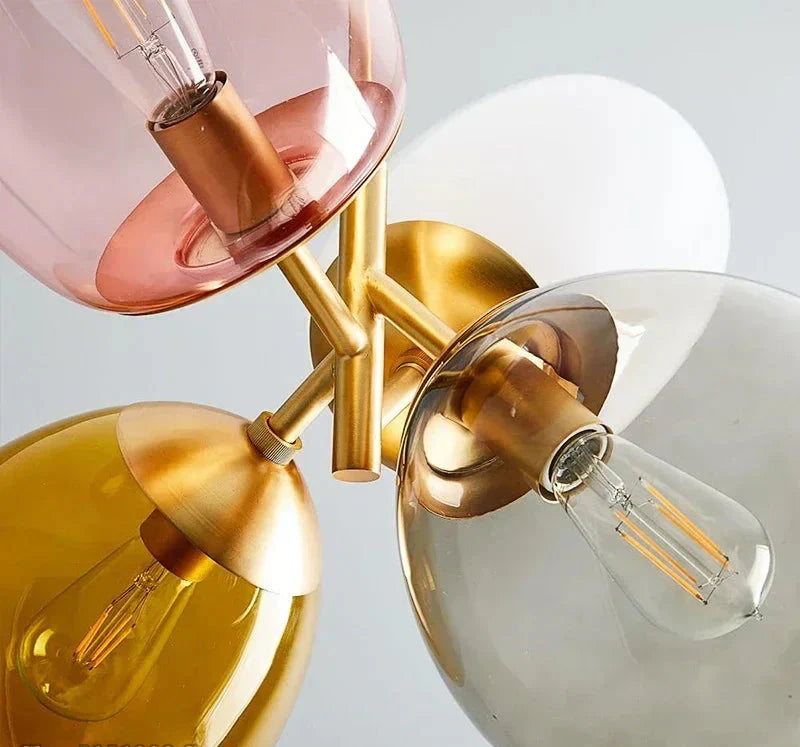 Antheia – Lyx Hänglampa av Färgade Glas med Konstnärlig Design