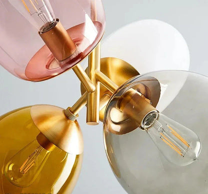 Antheia – Lyx Hänglampa av Färgade Glas med Konstnärlig Design