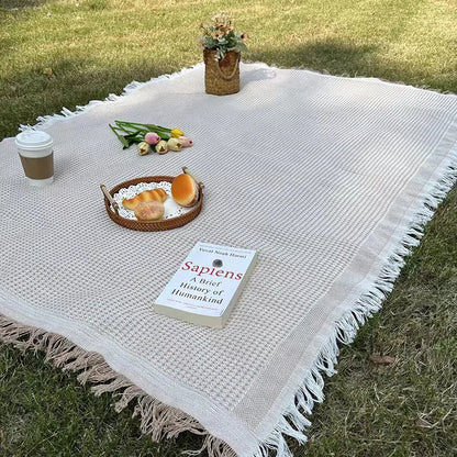 Boho Picknickfilt med fransar