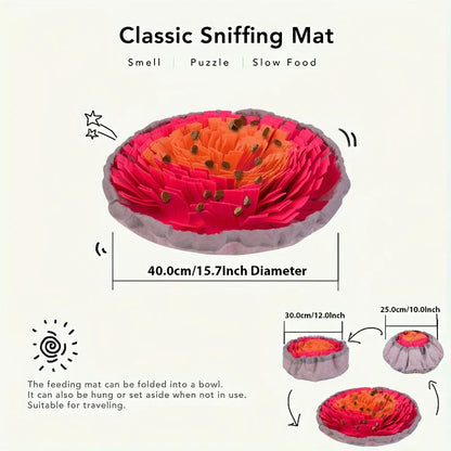 SchnuffelSpaß | Tvättbar snuffelmatta för hundar | Intelligens- &amp; träningsleksak | Fällbar &amp; halkfri