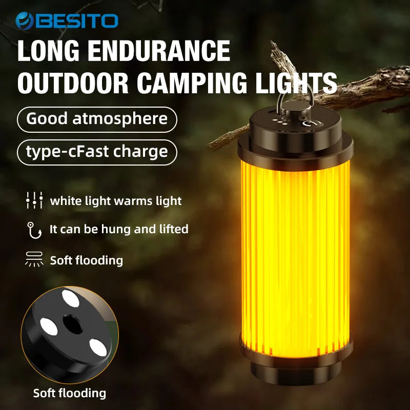 Carvallo Återuppladdningsbar LED-Campinglampa | 3000 mAh batteri | Kompakt tältlampa med 38 LED-lampor | USB-laddning | Mini ficklampa för utomhus & nödsituationer