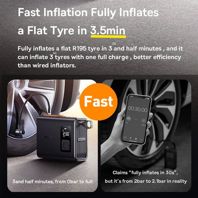 Carvallo X2 Batterikompressor | Dubbelcylinder-power | Automatisk tryckkontroll | Kompakt & trådlös