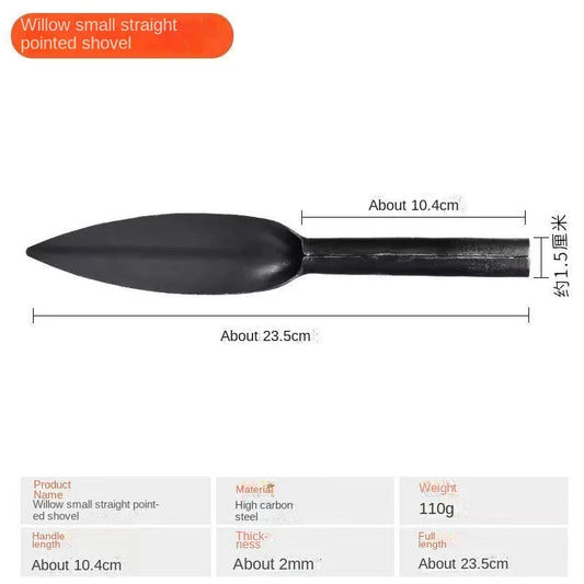 Carvallo Weidenschaufel aus Hochkohlenstoffstahl | Spitzschaufel zum Graben & Lockern | Kompakte Gartenschaufel für Wildgemüse & Gartenarbeit