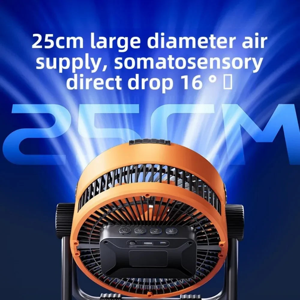 Carvallo NightCool | 4-i-1 Fläkt & Nattlampa | 20000mAh Batteri | Hängande & Stående Användning