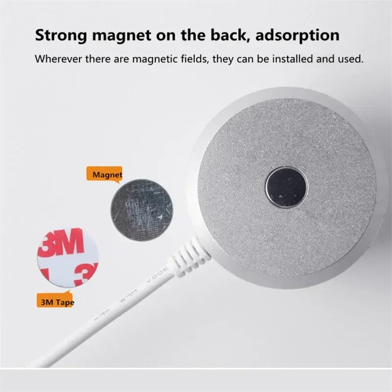 Carvallo USB Magnetlampa | 3W & 5W varianter | Bärbar LED-lampa med strömbrytare | Magnetfot & 3M tejp | För laptop, powerbank & mer