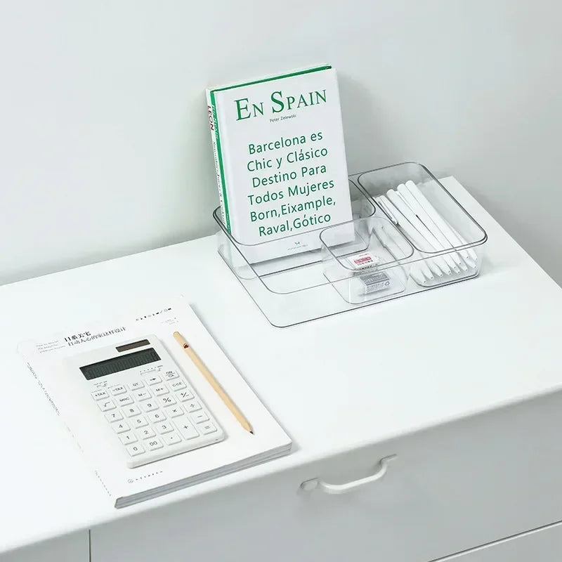 Carvallo Transparent förvaringslåda i plast | Stapelbar & klar | För smycken, smink & kontorsmaterial