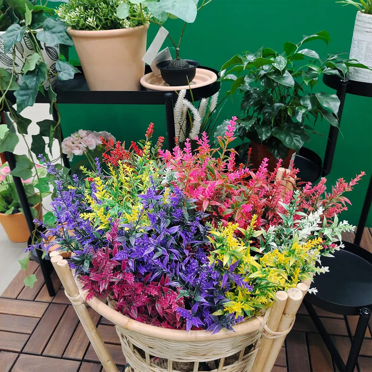 Carvallo 12-pack konstgjord lavendel | Konstväxter för bröllop, vaser, kronor & dekoration | För inomhus & utomhus