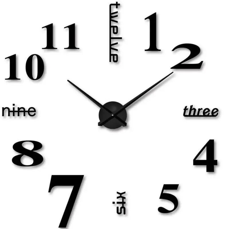 3D Spegel - Romerska Siffror DIY Väckarklocka för Modern Dekorering