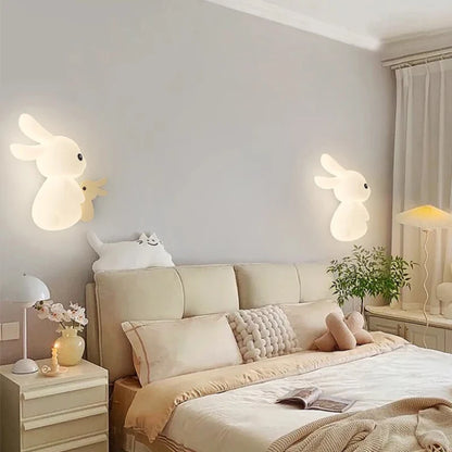 RabbitLicht - Söt LED Kanin Vägglampa för Barnrum