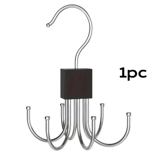 Carvallo Klädhängare-Organisatör 6-faldig | Svängbar & Platsbesparande | För Bälten, BH:ar, Schalar & Krawatten | Metall