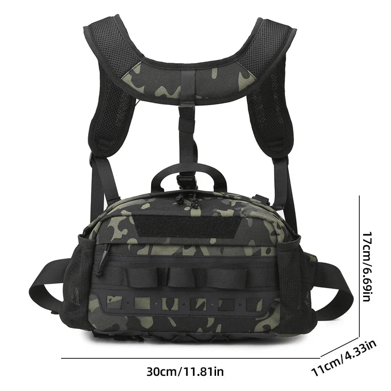 Carvallo Outdoor-Höftväska GearFlex Pro | 30 × 11 × 17 cm | Molle-system, flertalet fickor & bärkomfort | För fiske, vandring & camping