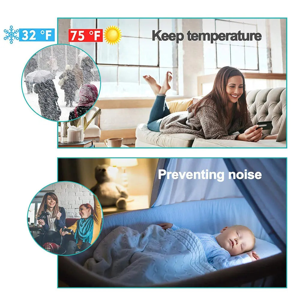 Carvallo Dörrdragluftstoppare Undertürsdämpning | Kyl-, Buller- & Dragluftsskydd | Självhäftande Dörrbottenlist Invändig & Utvändig