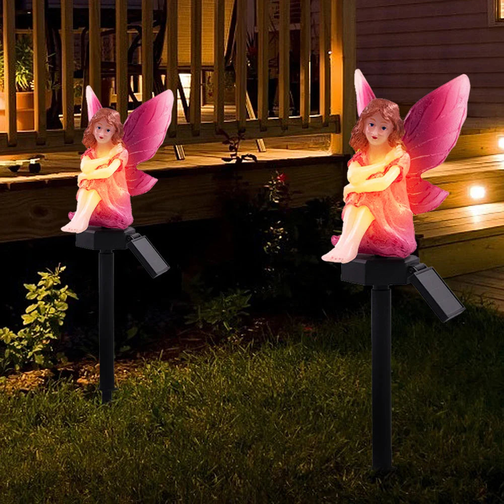 Carvallo LightBloom Solar Garden Light &quot;Flower Fairy&quot; | LED Decorative Light for Sticking or Hanging | IP65 Waterproof | Warm White | For Garden, Balcony &amp; Courtyard