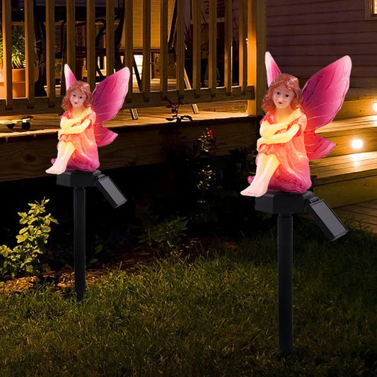 Carvallo LightBloom Solar Garden Light "Flower Fairy" | LED Decorative Light for Sticking or Hanging | IP65 Waterproof | Warm White | For Garden, Balcony & Courtyard