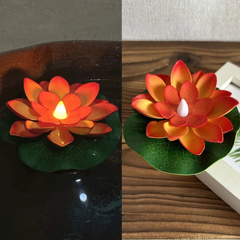 Carvallo Lotuslampa LUMILYA | LED Vattensensor | Varmvitt ljus | För damm, trädgård &amp; fester
