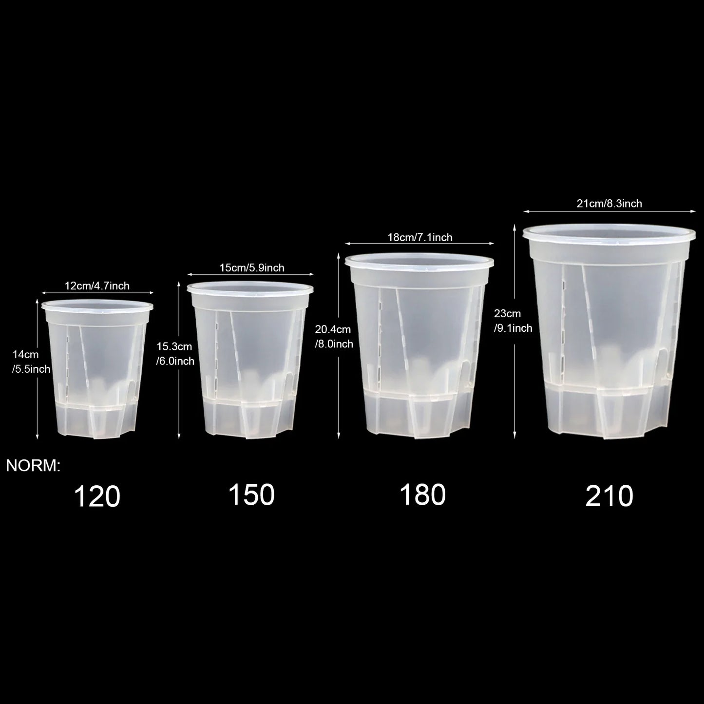 Carvallo Självvattnande Blumentopf | Transparent Design | För orkidéer & inomhusväxter | Med ventilation & vattentank