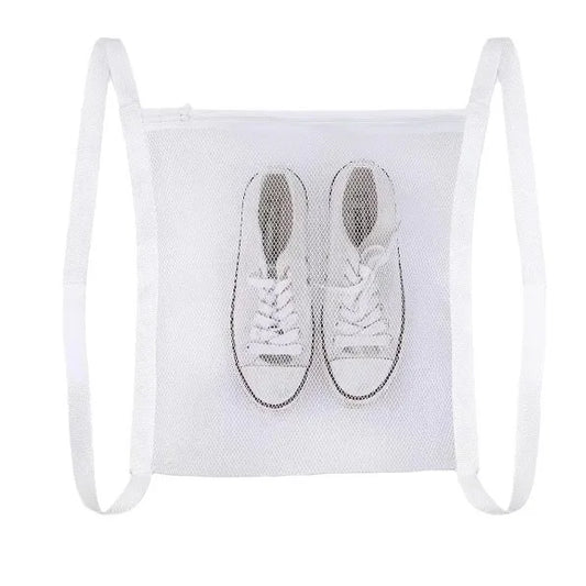 Carvallo Skoschampo påse | Skonsam tvätt i nät | För sneakers & sportskor | Vit polyester med kardborreband