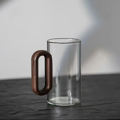 OakHaven Glas Mug – Rustik Elegans med Trähandtag