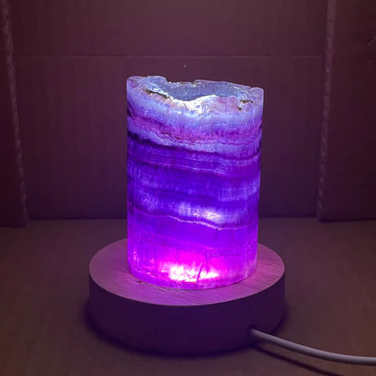 RainbowGlow – Fluorite table lamp with enchanting light effects for a calming atmosphere
