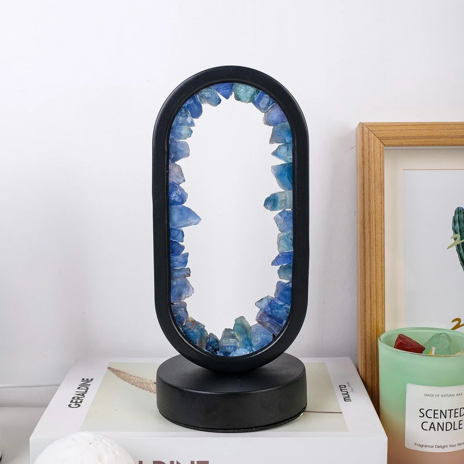 AuraStone Soluna | Amethyst kristallampa med mjukt naturbelysning
