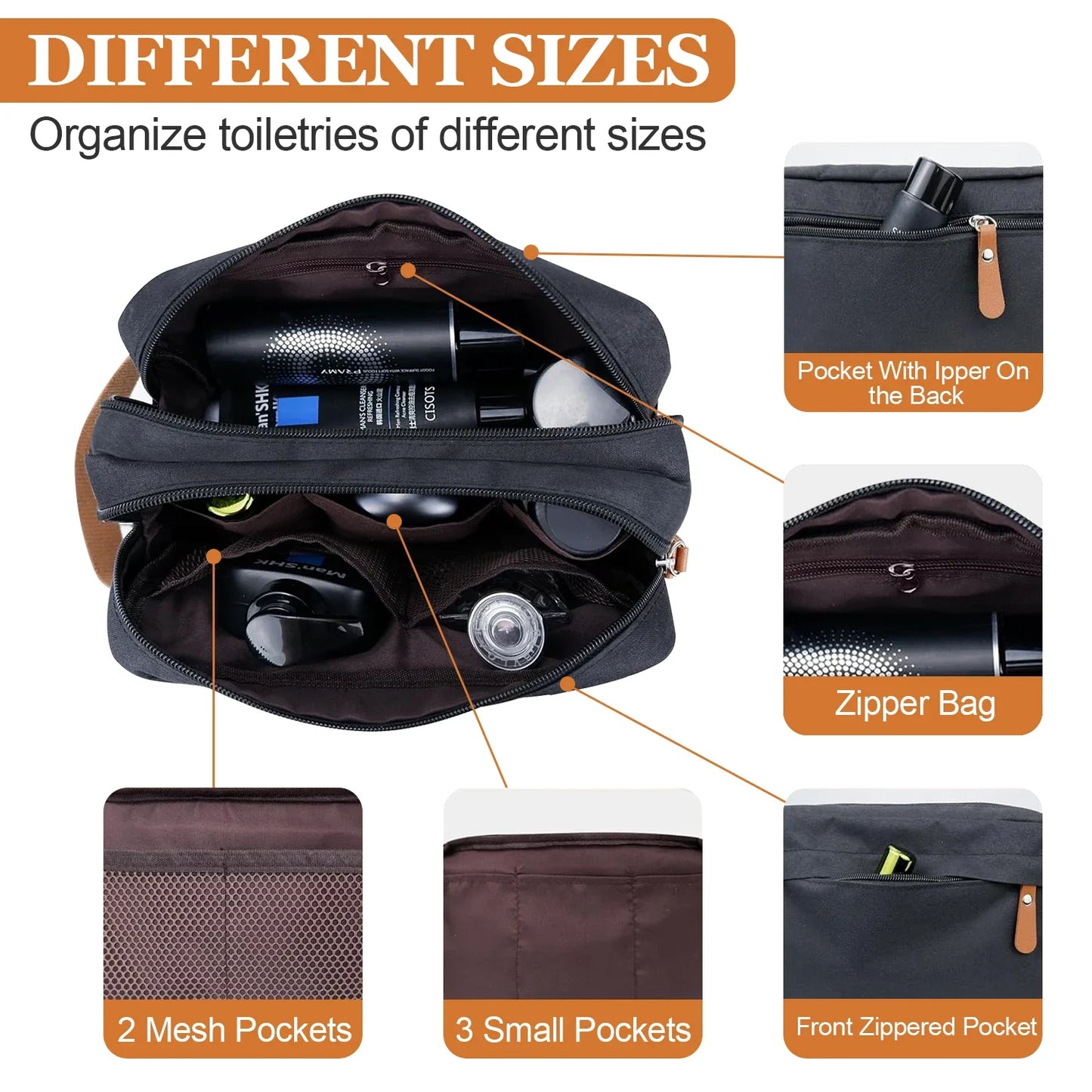 Carvallo kulturväska för upphängning för herrar | Vattenavvisande & Rymlig | Canvas-resväska med många fack