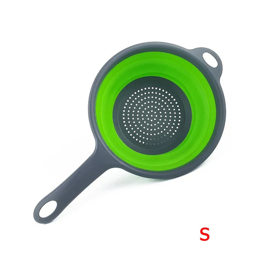 Carvallo Fällbart Silikon-sil med Handtag | Platsbesparande Kökssil för Avrinning av Pasta, Grönsaker & Frukt | Värmeresistent & BPA-fri