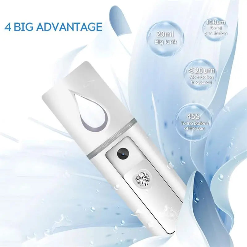 Carvallo-ansiktsspray Mistella Mini | USB-uppladdningsbar | Fuktgivande kall dimma | För ansikte, porer & ögonfransrengöring | 20 ml