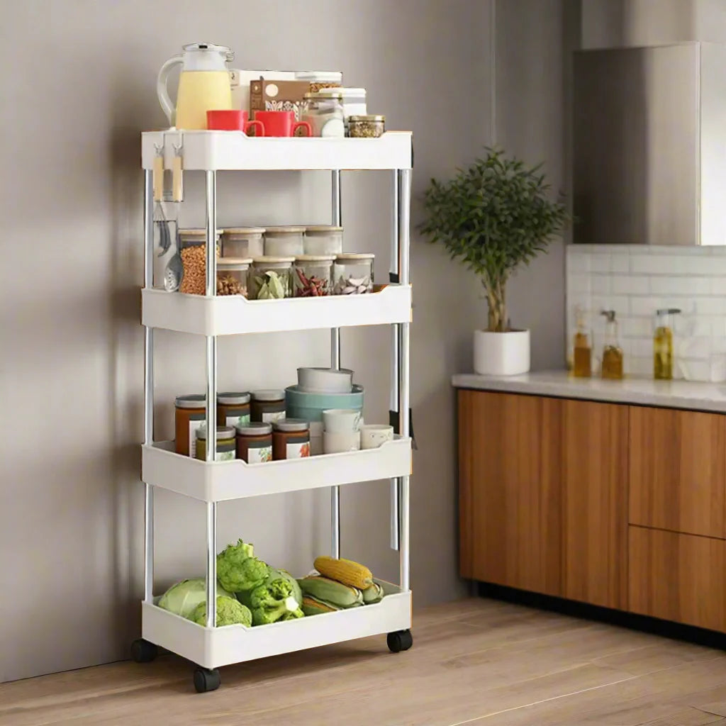 Royallure 3-Tier Rullande Verktygsvagn Slim Lagringsställ för Kök & Badrum