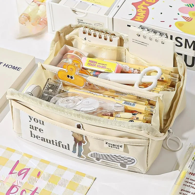 Carvallo KIDZORA CrystalBag | Transparent & Mångsidig | 10-fackdesign | Stor kapacitet för skola & fritid