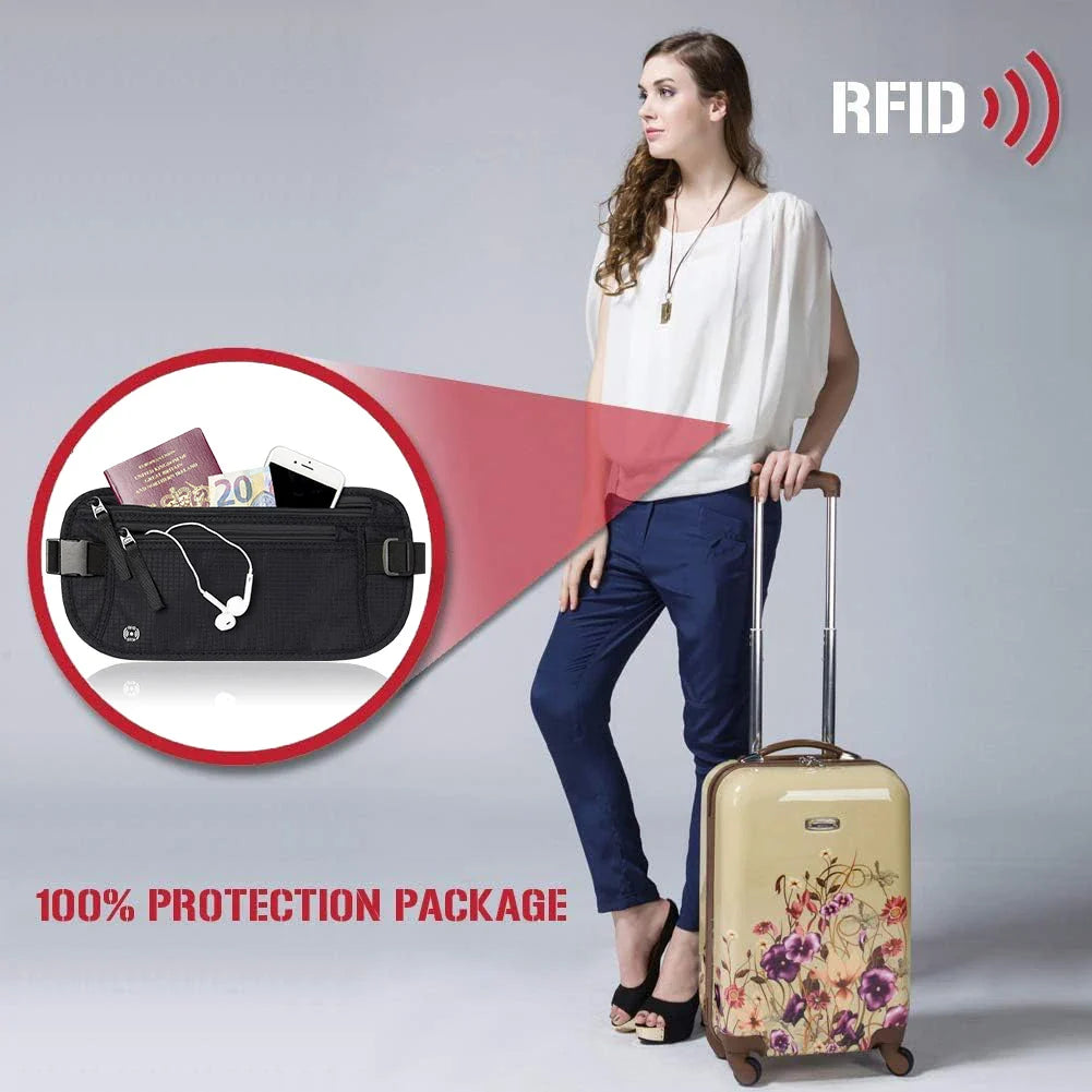 Carvallo Midjeväska | RFID-skydd | Doldt säkerhetsfack | För damer &amp; herrar
