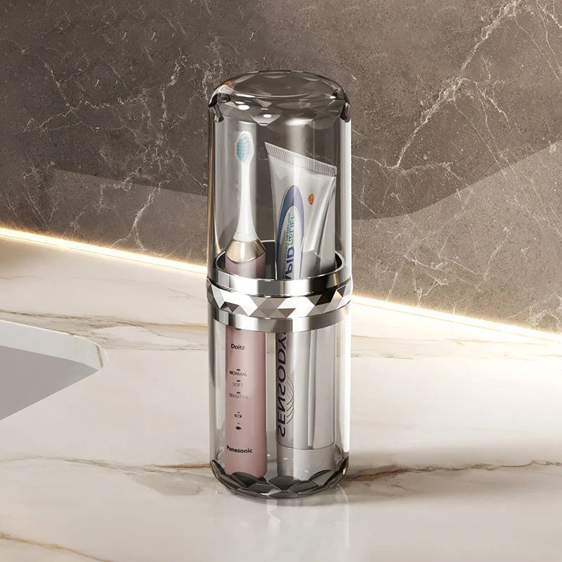 Carvallo Reserach-tandborstskålen med tandborstbox | 2-i-1 förvaringsbehållare för tandborste & munskölj | Ideal för resor