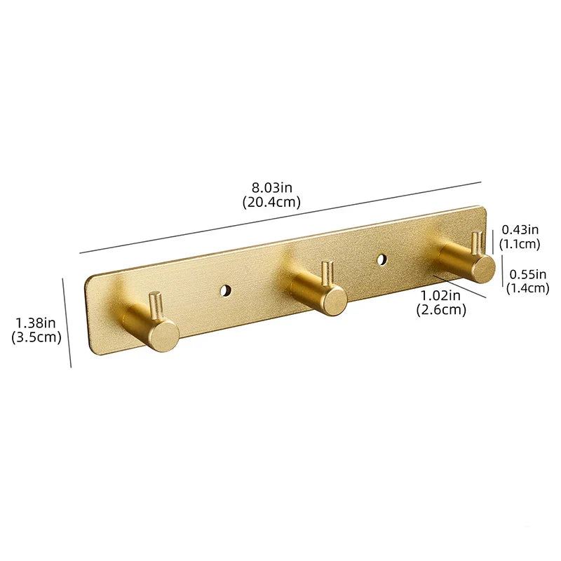 Carvallo Väggkrok Hookora | Rostfritt stål 304 borstade | Utan borrning | Lastkapacitet upp till 3 kg | Vattentät & Rostfri