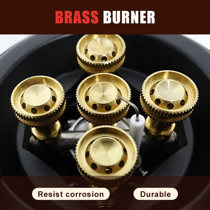 Carvallo Bärbar Camping-Gaskökare Högtryck 16 000 W med Piezo-tändning – Utomhus-Nödkökare