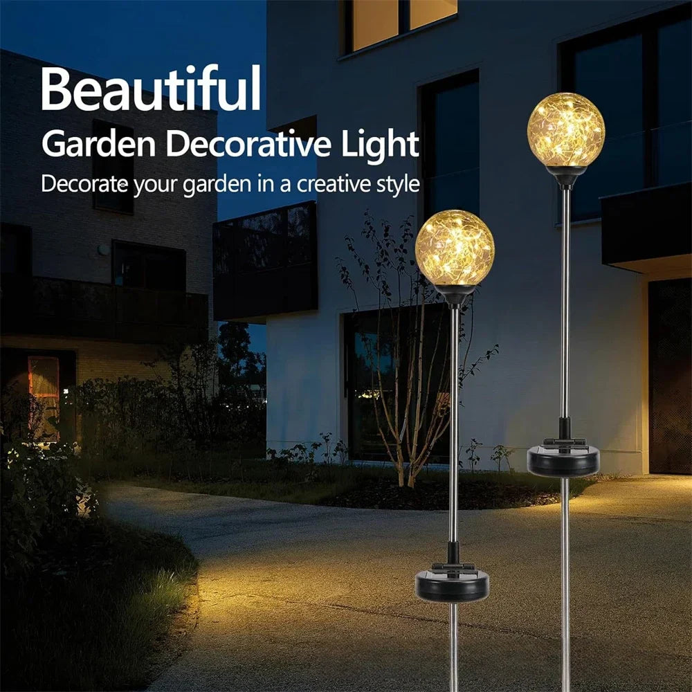 Carvallo GlowSphere Solarbollträdgårdslampa 70 cm | LED-landskapsljus | Jordspett | Väderbeständig