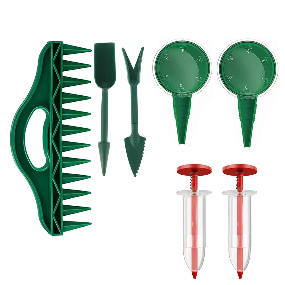 Carvallo Såhjälpare Set 4/7-delar | Växthjälp med 12-håls såmall | Vattentålig & Stabil | Trädgårdsverktyg för precis sådd