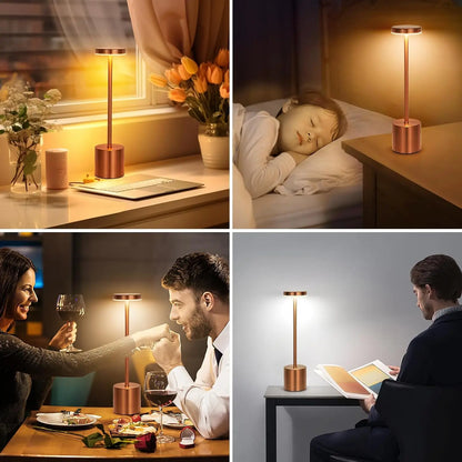 LumoTouch™ LED bordslampa | Trådlös &amp; Återuppladdningsbar | Touchsensor | 3-stegs dimmer | Modern aluminiumdesign