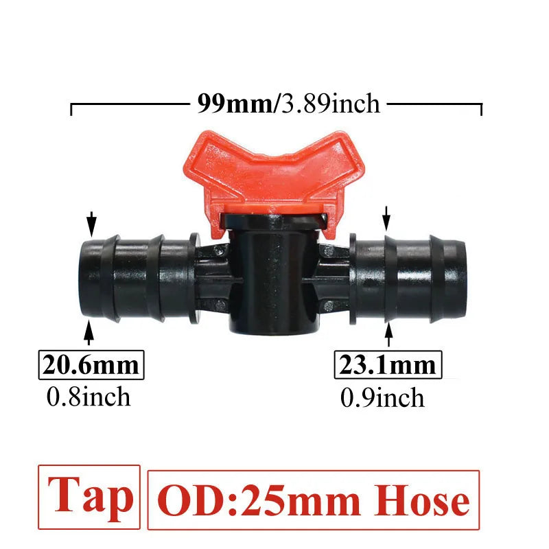 Carvallo FlowTura ConnectPro | Mini-kula ventil med slanganslutning och gänga | För trädgård, PE-slang och droppbevattning