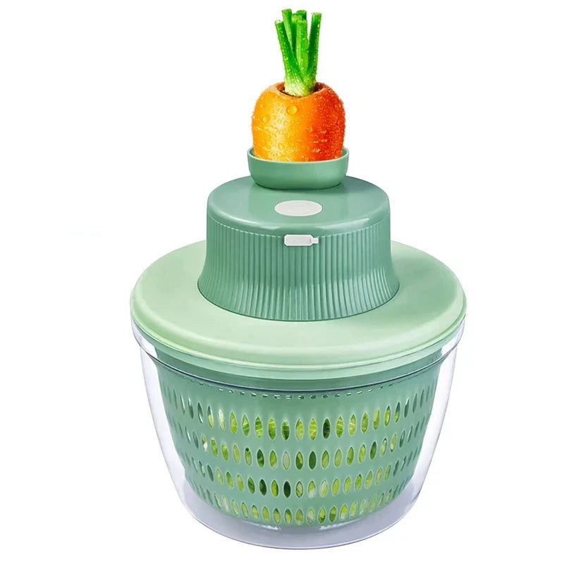 Carvallo Elektrisk Salladsavskörare | 2-i-1 Grönsaksrenare & Skärare | 4 L Kapacitet | Trådlös & Multifunktionell