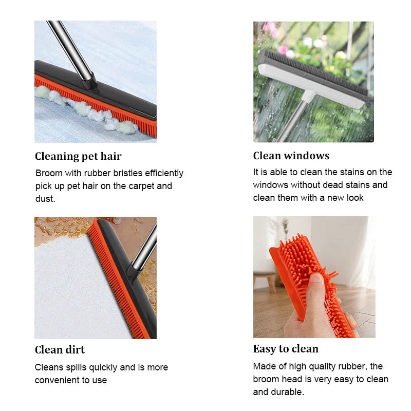 Carvallo Hairless SweepPro | Justerbar silikonborste för djurhår, mattor & fönster | För inomhus & utomhus