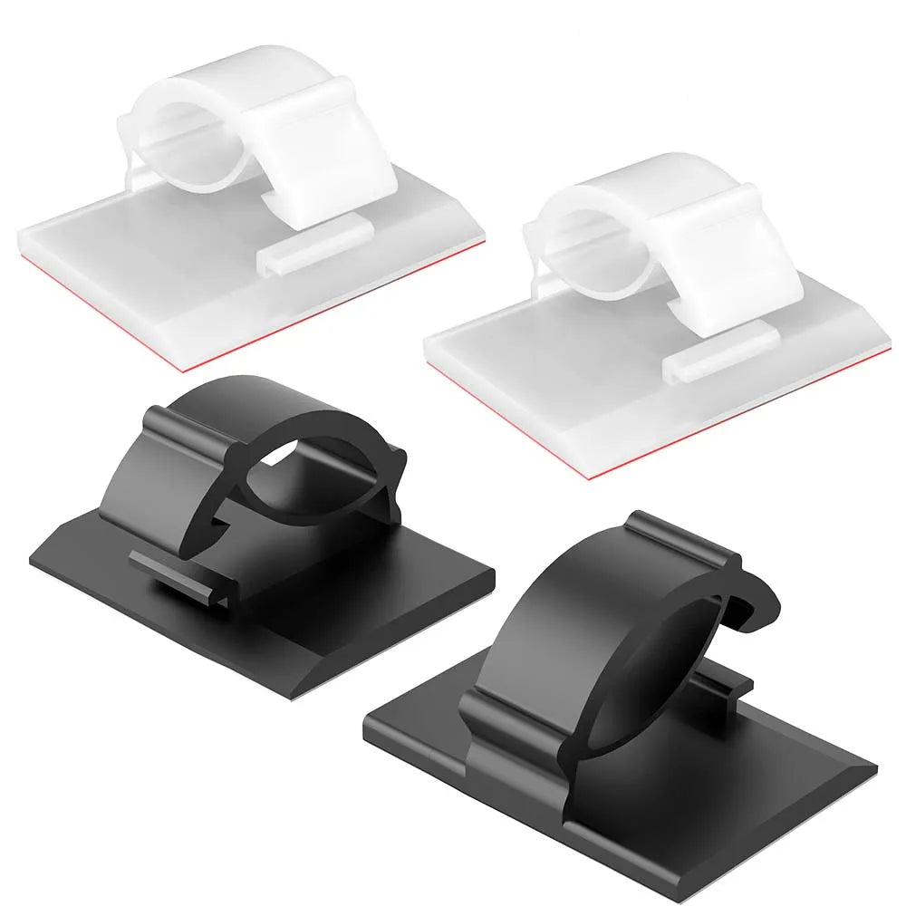 Carvallo Set WireTidy | 30-90 delar | Självhäftande & flexibel | För skrivbord, PC & laddkablar